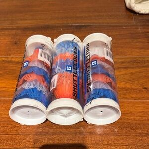 Vibrant Shuttlecocks Set - Red, White, and Blue Lot of 3 Containers SS2